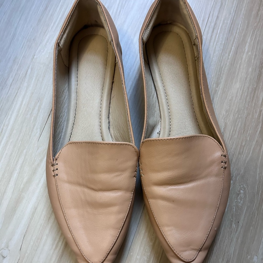 Elegant Tan Leather Women's Loafers